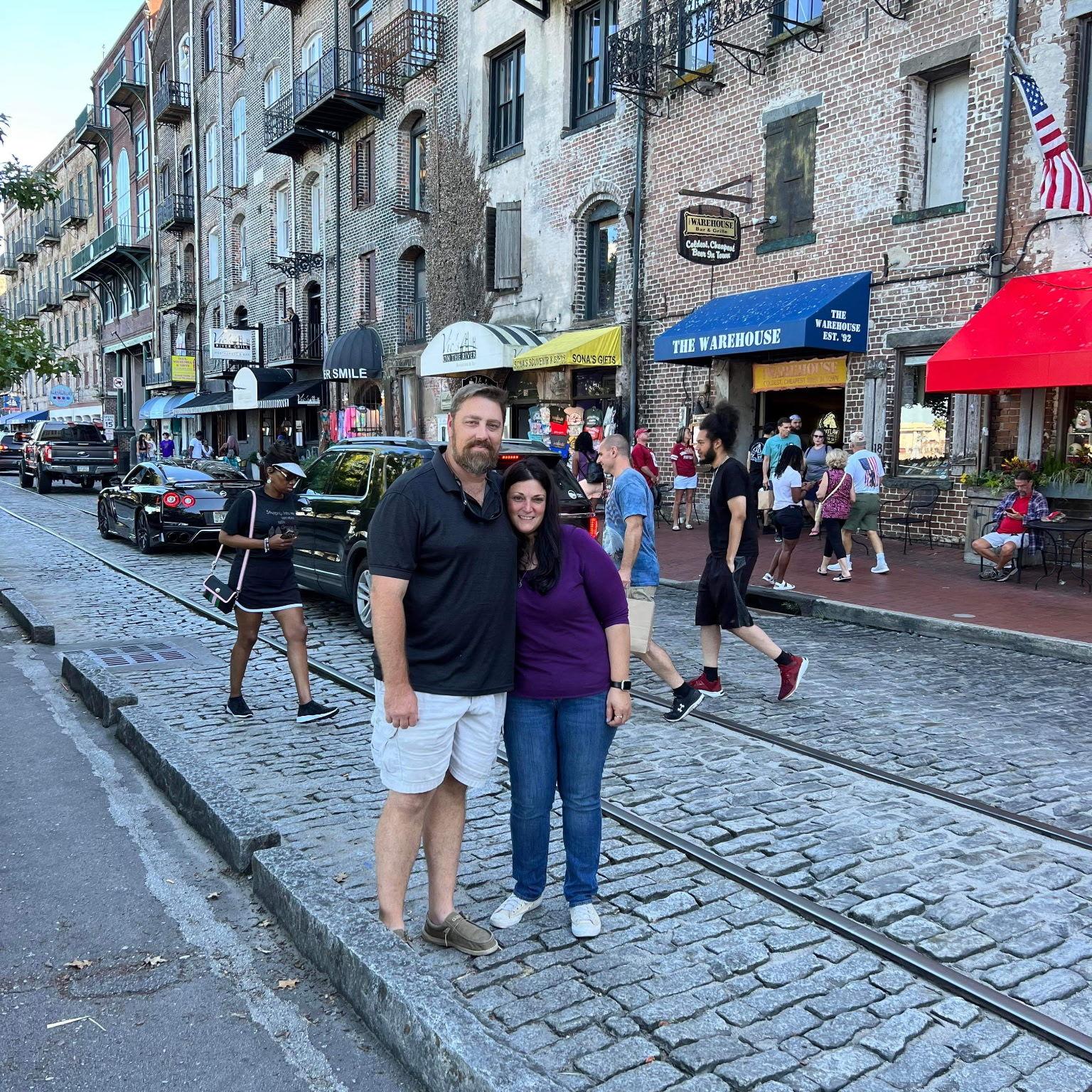 One of our first dates down town