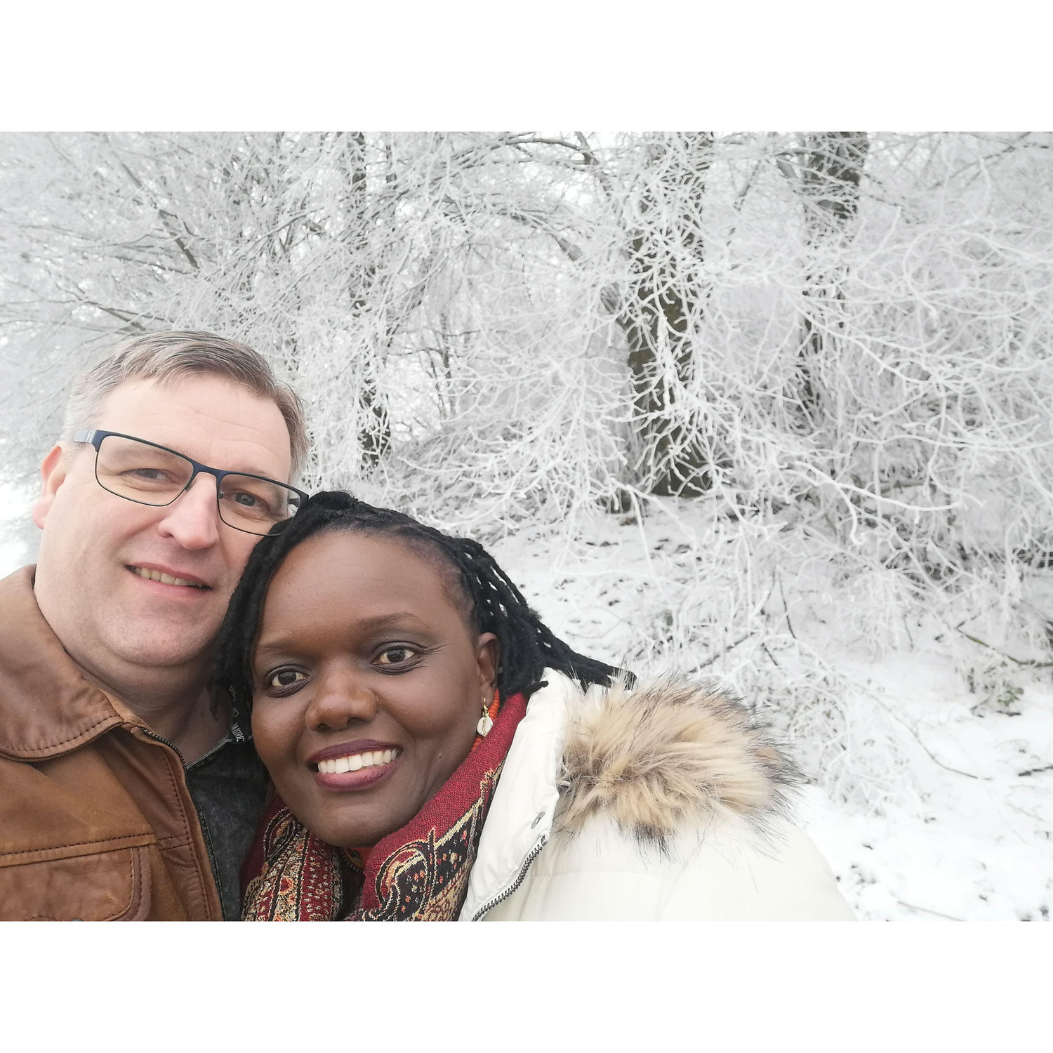 Grace and Kees in the snow