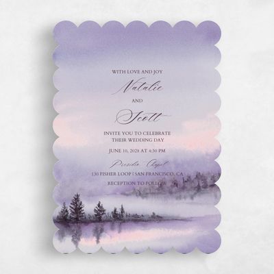 Purple Scalloped Wedding Invitation - Colt Classic
