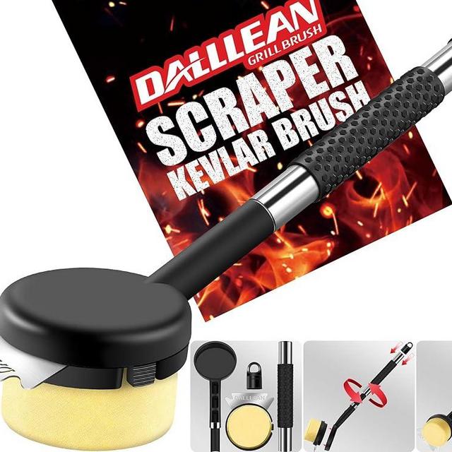 BBQ Grill Brush Bristle Free for Outdoor Grill, Grill Accessories with Sponge Replaceable Grill Brush Head, Steam Grate Cleaner,BBQ Cleaning Brush,Grill Brush Set, Bristle Free Grill Brush and Scraper