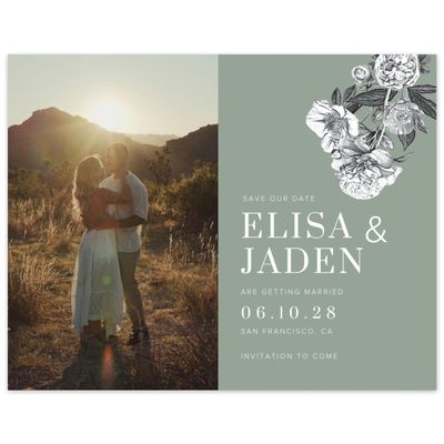 Sage, Green Wedding Digital Save the Date - Trèfle Photo