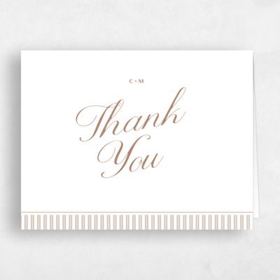 Canvas Tan, White Wedding Thank You - Connell Landscape
