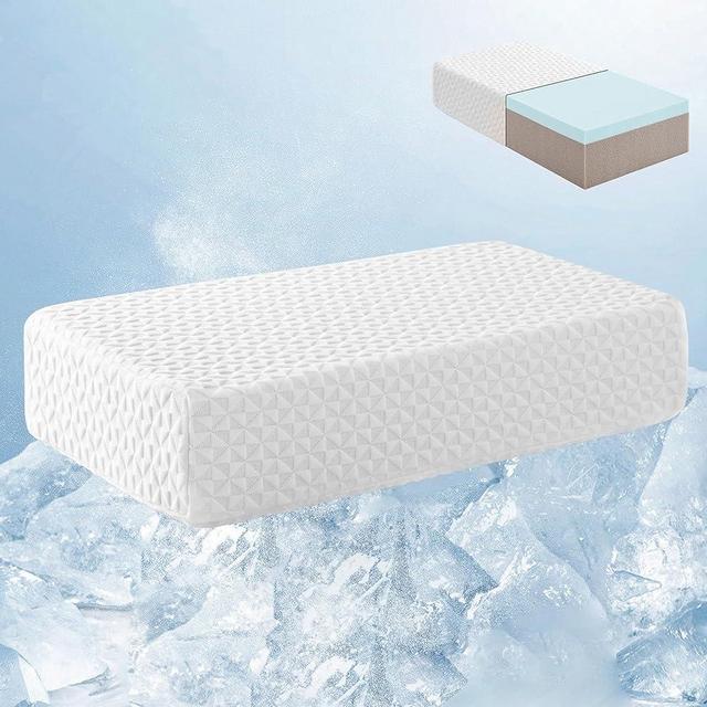 COLDHUNTER Cooling Cube Pillow for Side Sleepers Memory Foam Bed Firm Pillow Soft Pillow Support Head Neck Shoulder Pain Relief