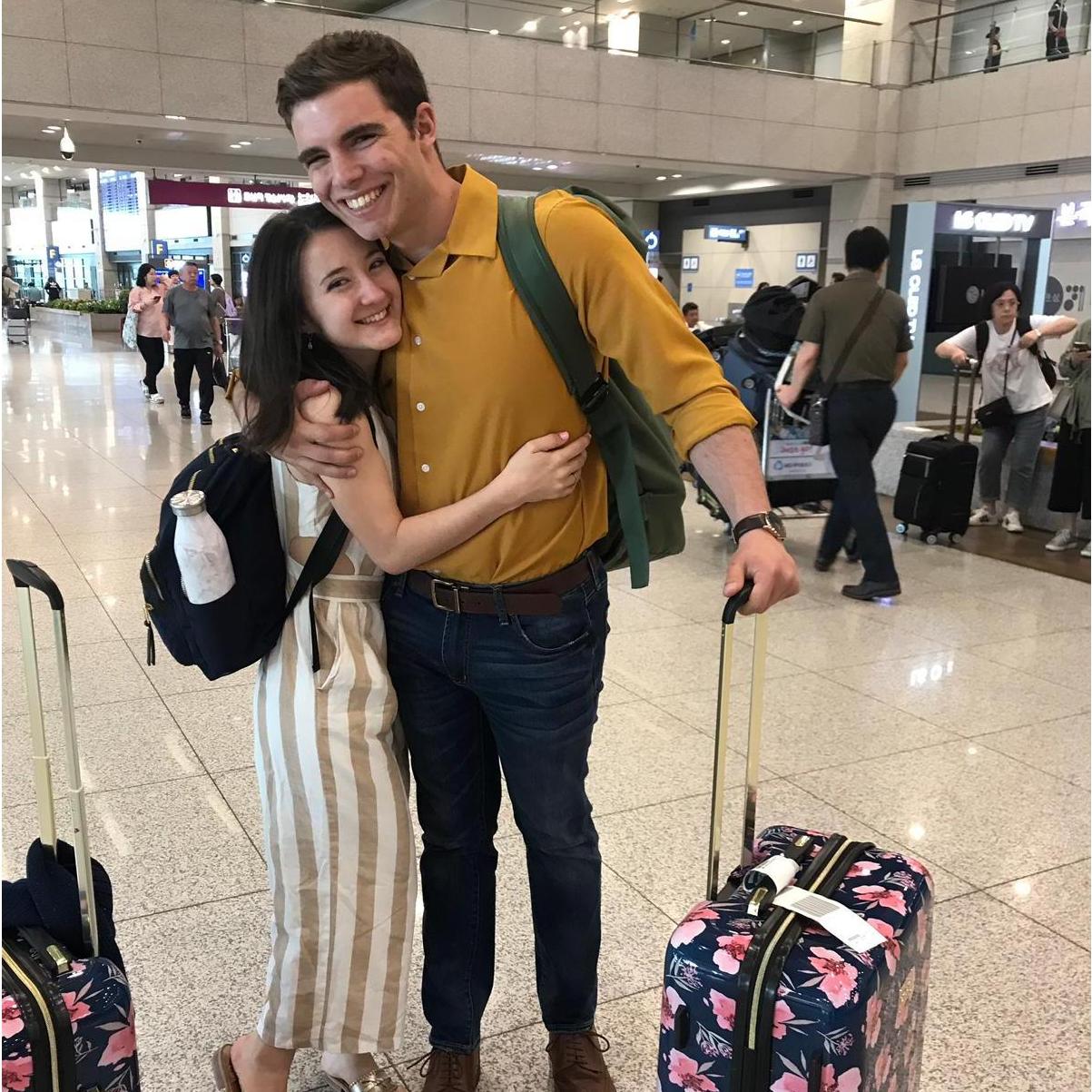 Reuniting in South Korea after a 9 month separation, June 2019