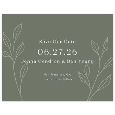Dark Sage, Green Wedding Digital Save the Date - Cassis Landscape
