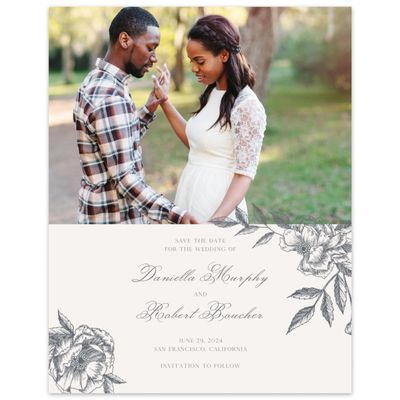 Charcoal, Grey Wedding Digital Save the Date - Iniguez Photo