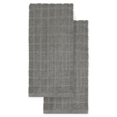 KitchenSmart® Colors 2-Pack Solid Kitchen Towels in Caviar