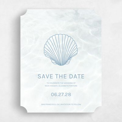 White Ticket Wedding Save the Date - Waterview Portrait