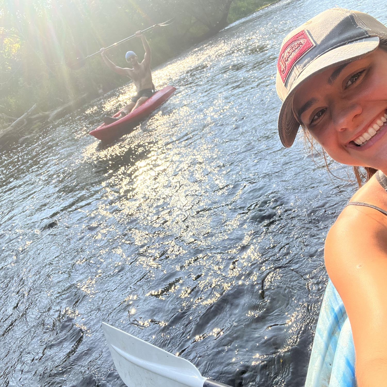 Kayaking the FdL river!  You should definitely ask us about this adventure.  ;p