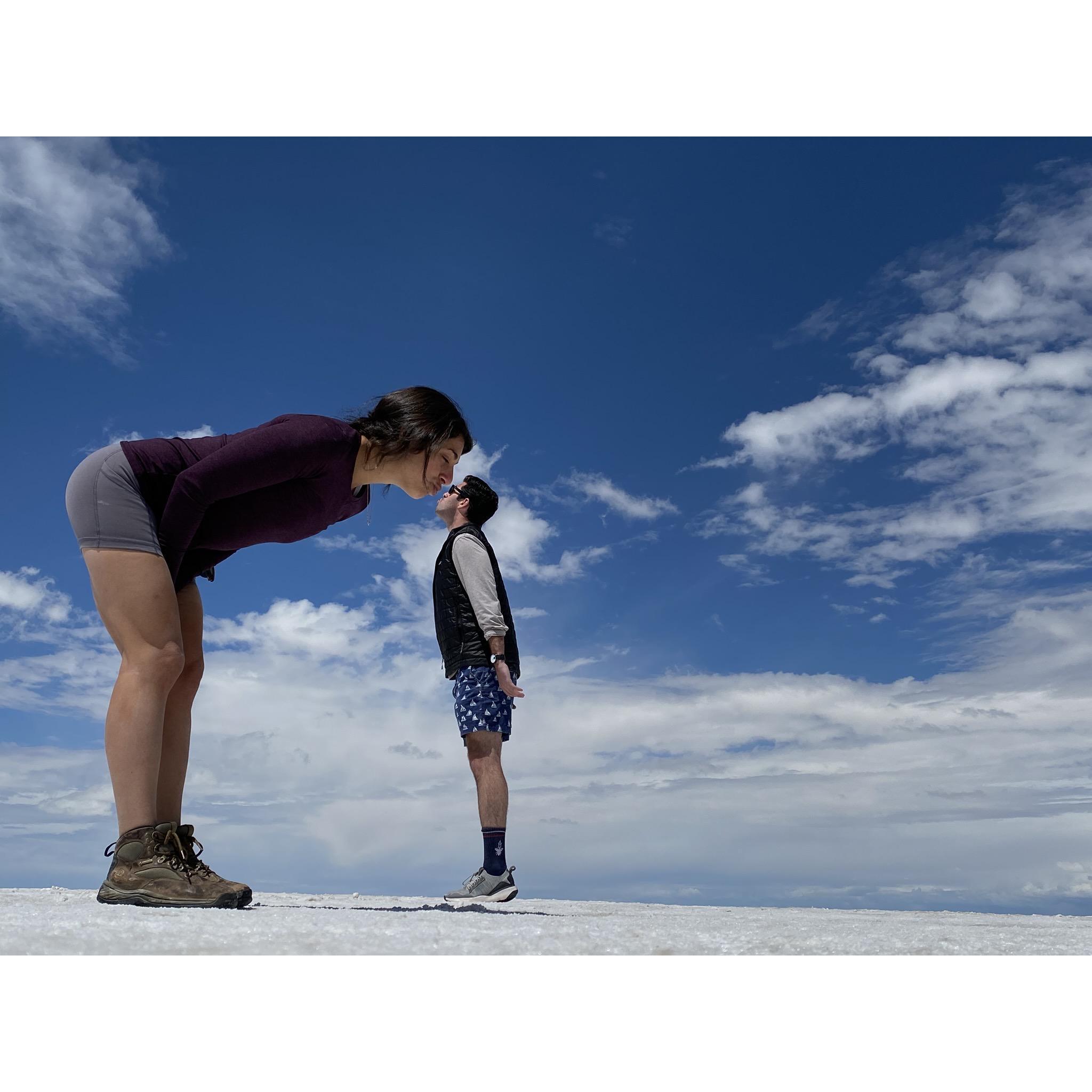 Julia is usually the one looking up to Bennett...