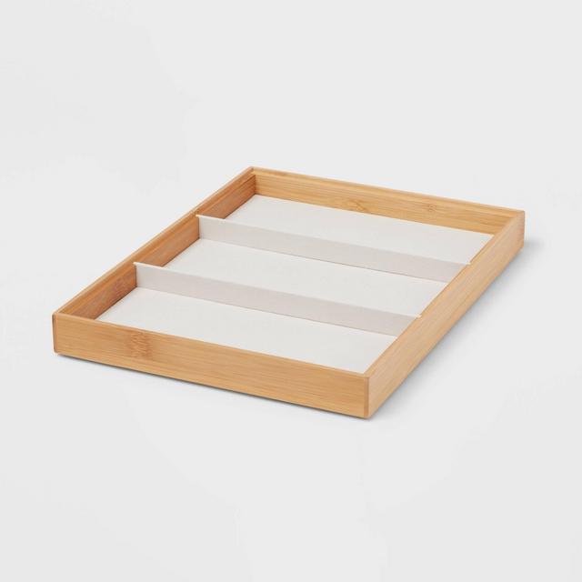 9" x 12" Stackable Bamboo Accessory 3 Section Tray - Brightroom™