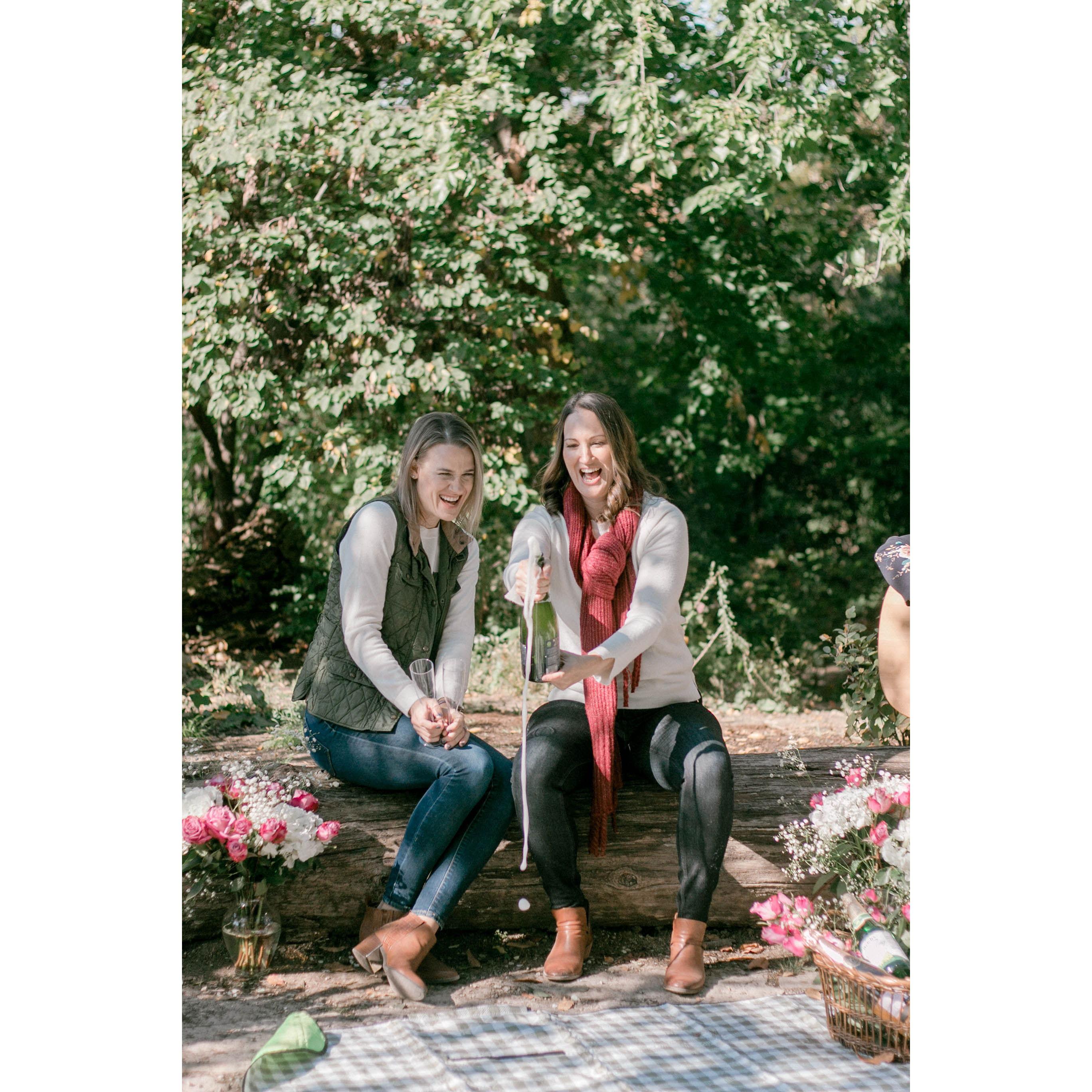 Celebrating our counter-proposal.  It was wonderful having a few friends and Emma there with us to celebrate.