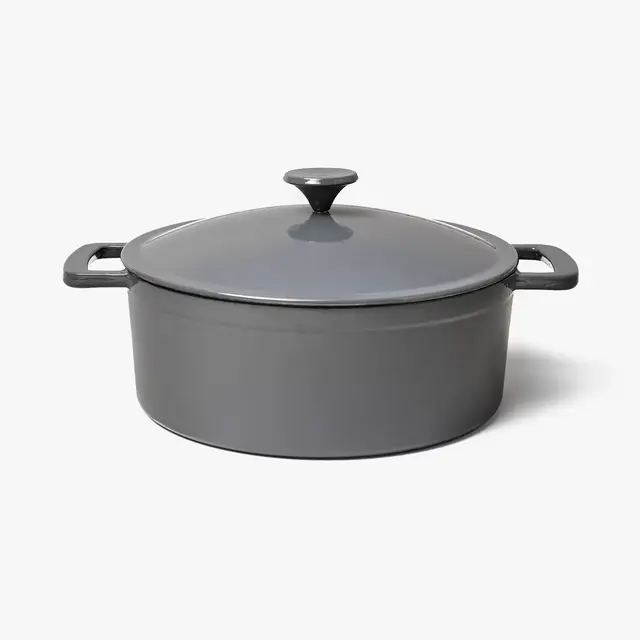 5.5qt Enamel Dutch Oven Stock Pot Gray Eclipse - Figmint™
