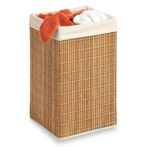 Honey-Can-Do HMP-01620 Square Wicker Hamper, Clothing Organizer, Bamboo
