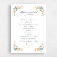 Blue Wedding Program - Flor