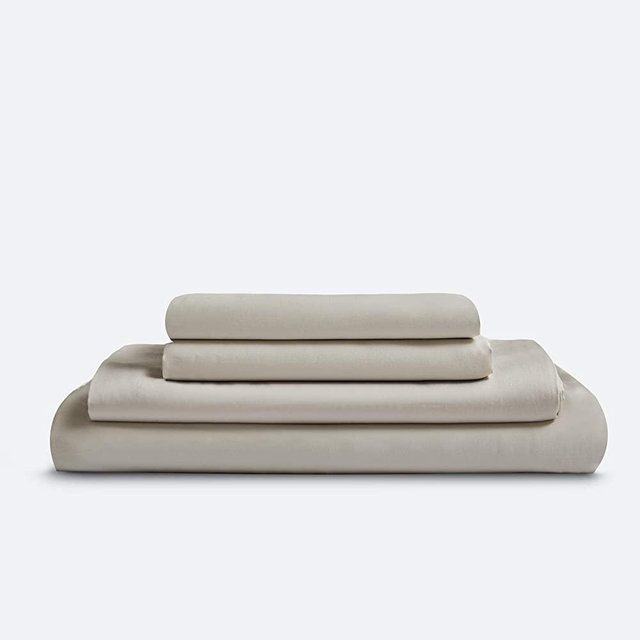 Sijo Premium 100% Austrian Eucalyptus Lyocell Tencel Sheet Set, Softer Than Silk, Moisture Wicking, Temperature Regulating, Cooling - 2 Pillowcases 1 Fitted 1 Flat (Fog, King - 4pc with Flat Sheet)
