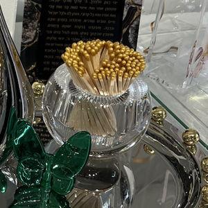 Gold Crystal Look Match Holder with Striker