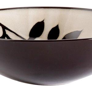 Gibson Elite Kai Serving Bowl with Onyx Reactive Glaze, Cream