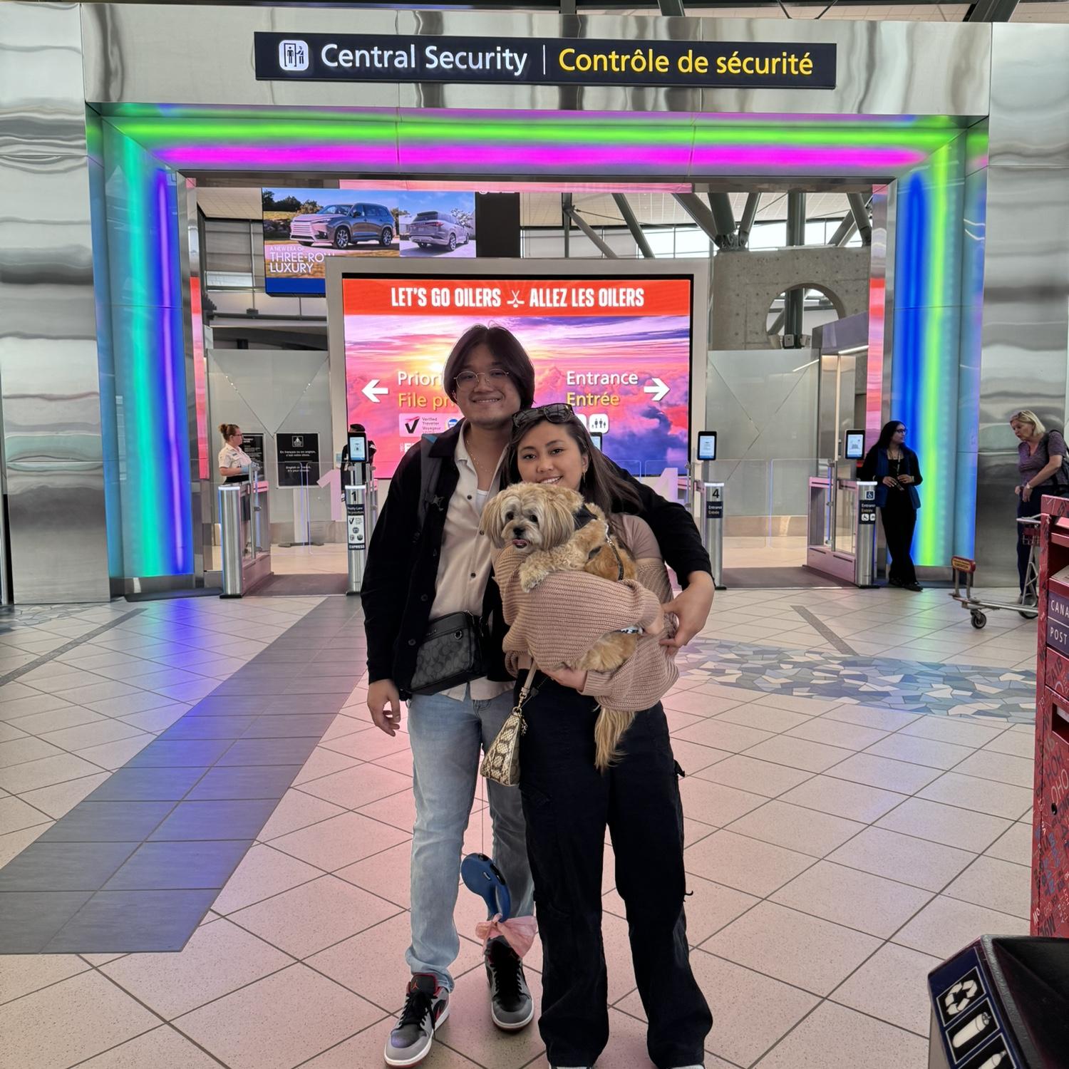 Airport goodbyes are the hardest.