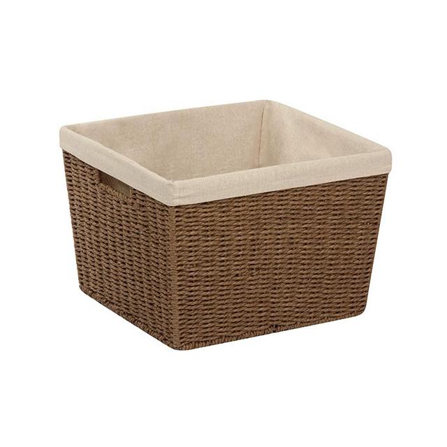 Honey-Can-Do STO-03566 Parchment Cord Basket with Handles and Liner, Brown, 13 x 15 x 10 inches,Large Basket