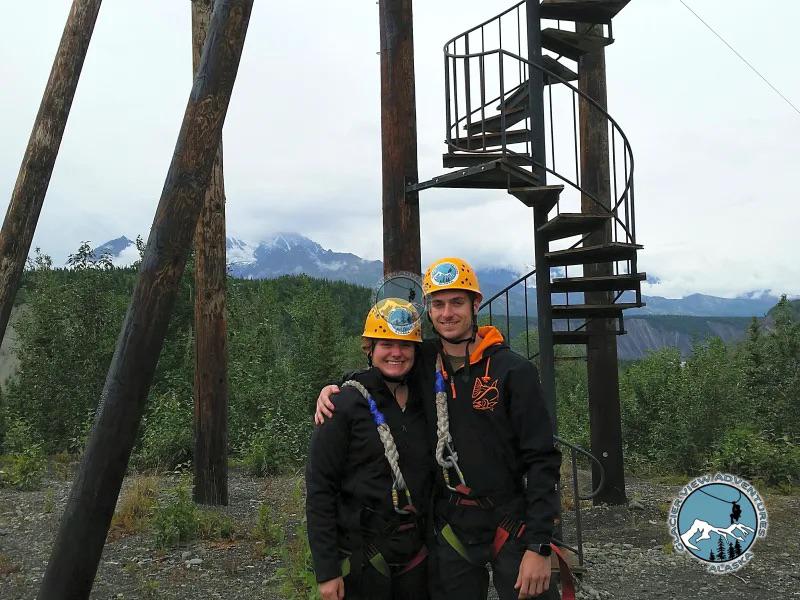 In Alaska ziplining.