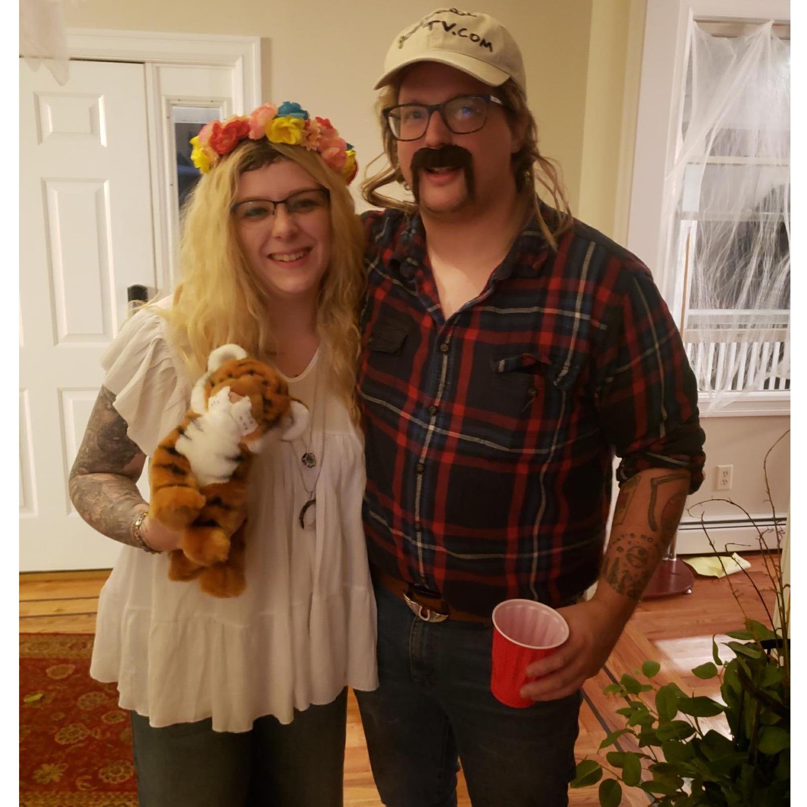 We dressed as Joe Exotic and Carol Baskin and had a great time at the Hallo-Wedding of our dear friends Dave and Lara Hudson!
-October 2021