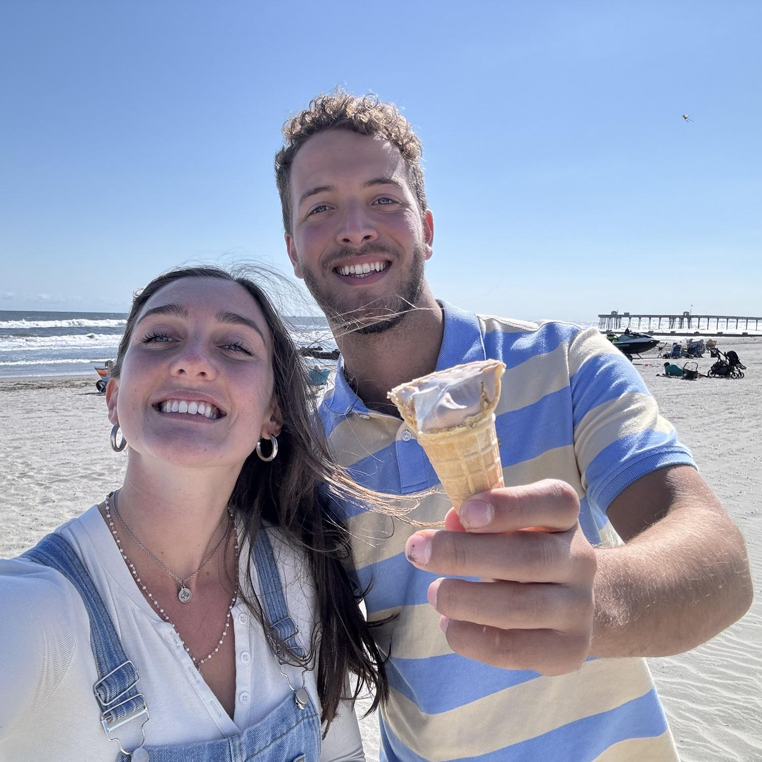 boardwalk ice cream on the beach!