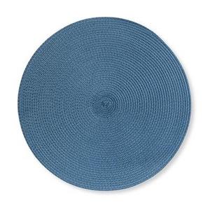 Round Woven Place Mats, Set of 2, Twilight Blue