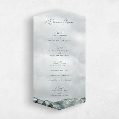 Grey Diamond Wedding Menu - Montagne