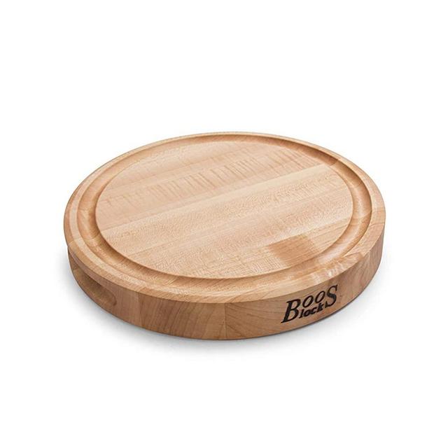 John Boos Block CB1051-1M1212175 Maple Wood Round Cutting Board with Juice Groove, 12 Inches Round x 1.5 Inches