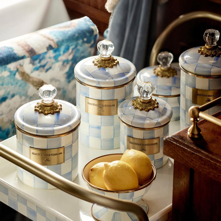MacKenzie-Childs, Sky Check Canister | Zola