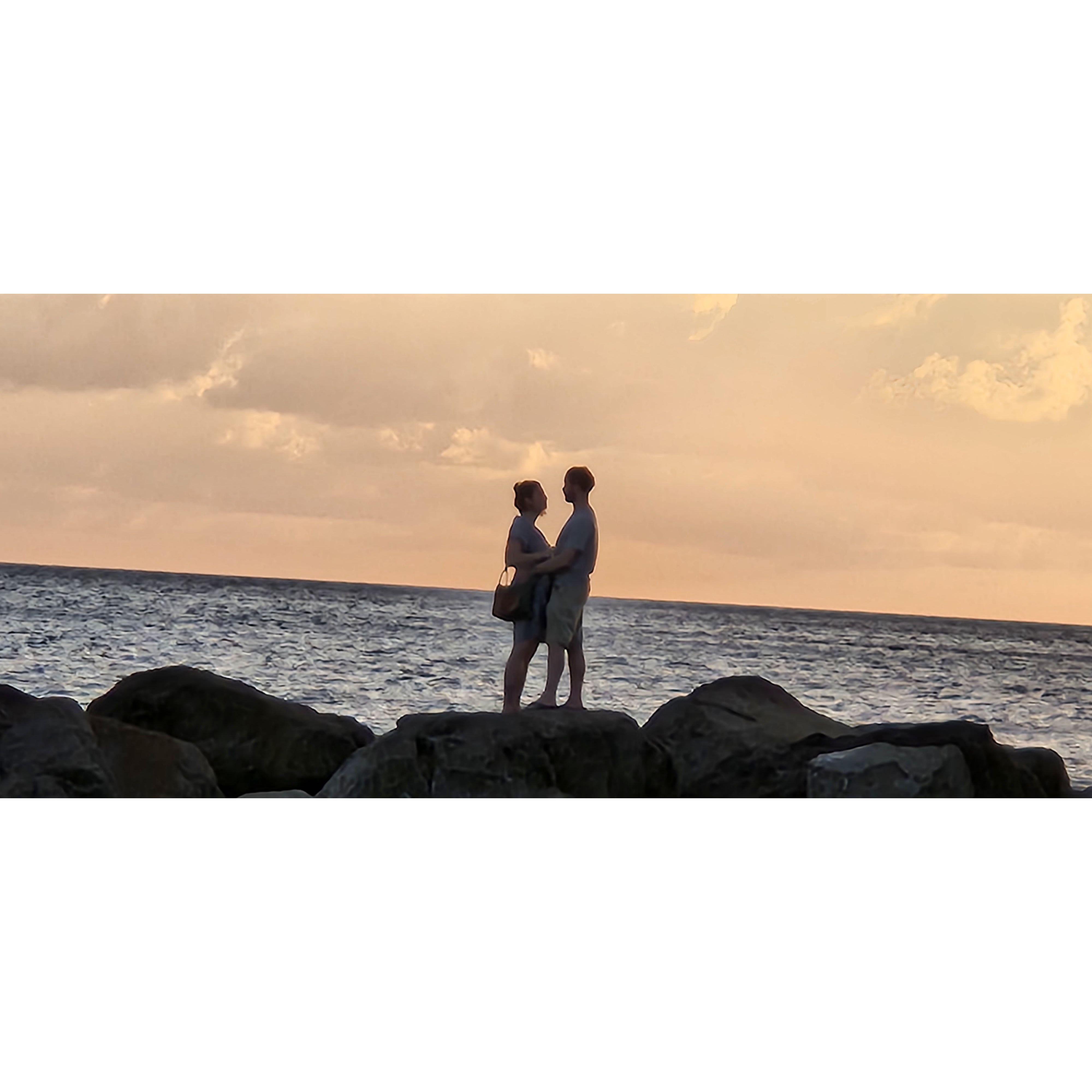 Sunset after the engagement!