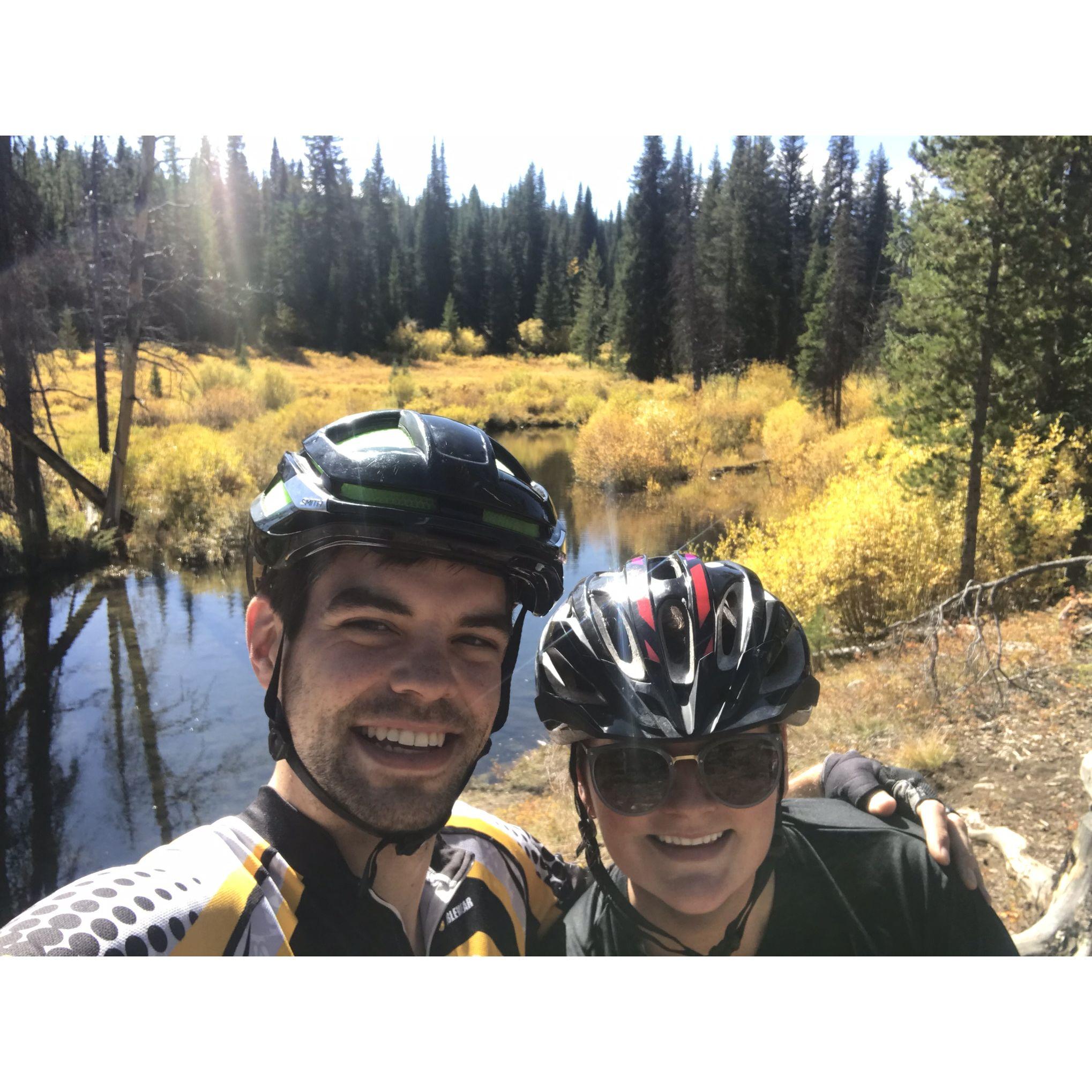 Colorful fall bike ride in Winter Park, CO