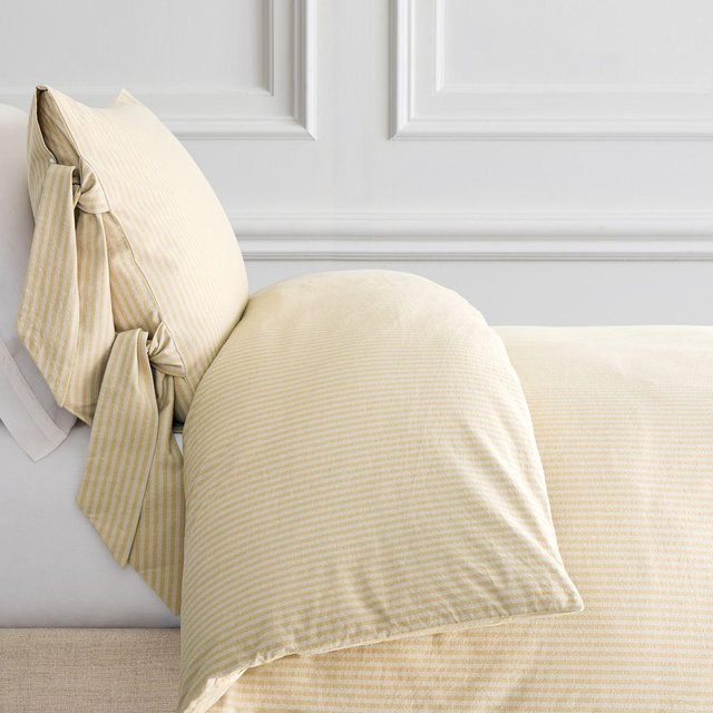 Pierce & Ward Cotton Linen Stripe Tie Duvet King/Cal. King, Sand