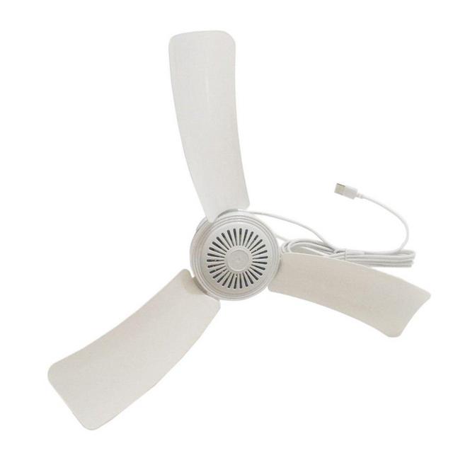 Portable Ceiling Fan Mini USB Tent Fans for Camping, Outdoor Hanging Gazebo Tents Ceiling Canopy Fan DC 5V Compatible Battery Power