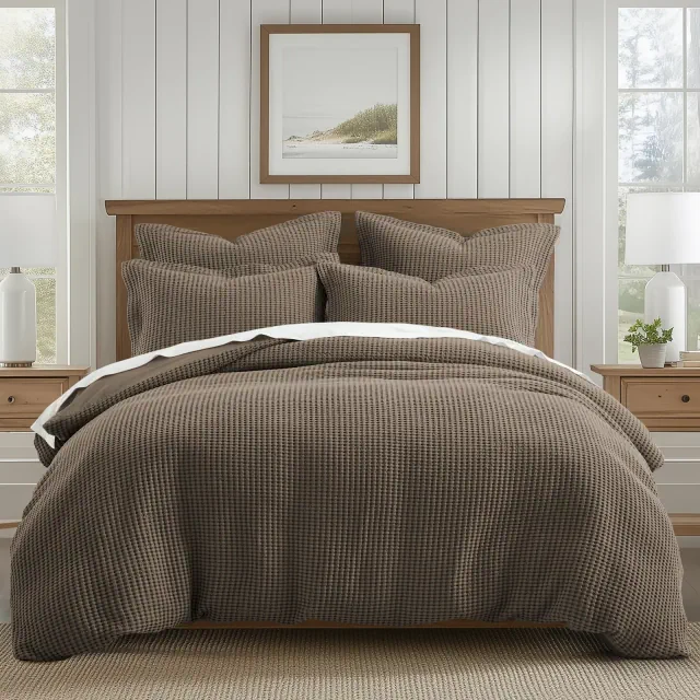Mills Waffle Latte Full/Queen Duvet Set - Levtex Home