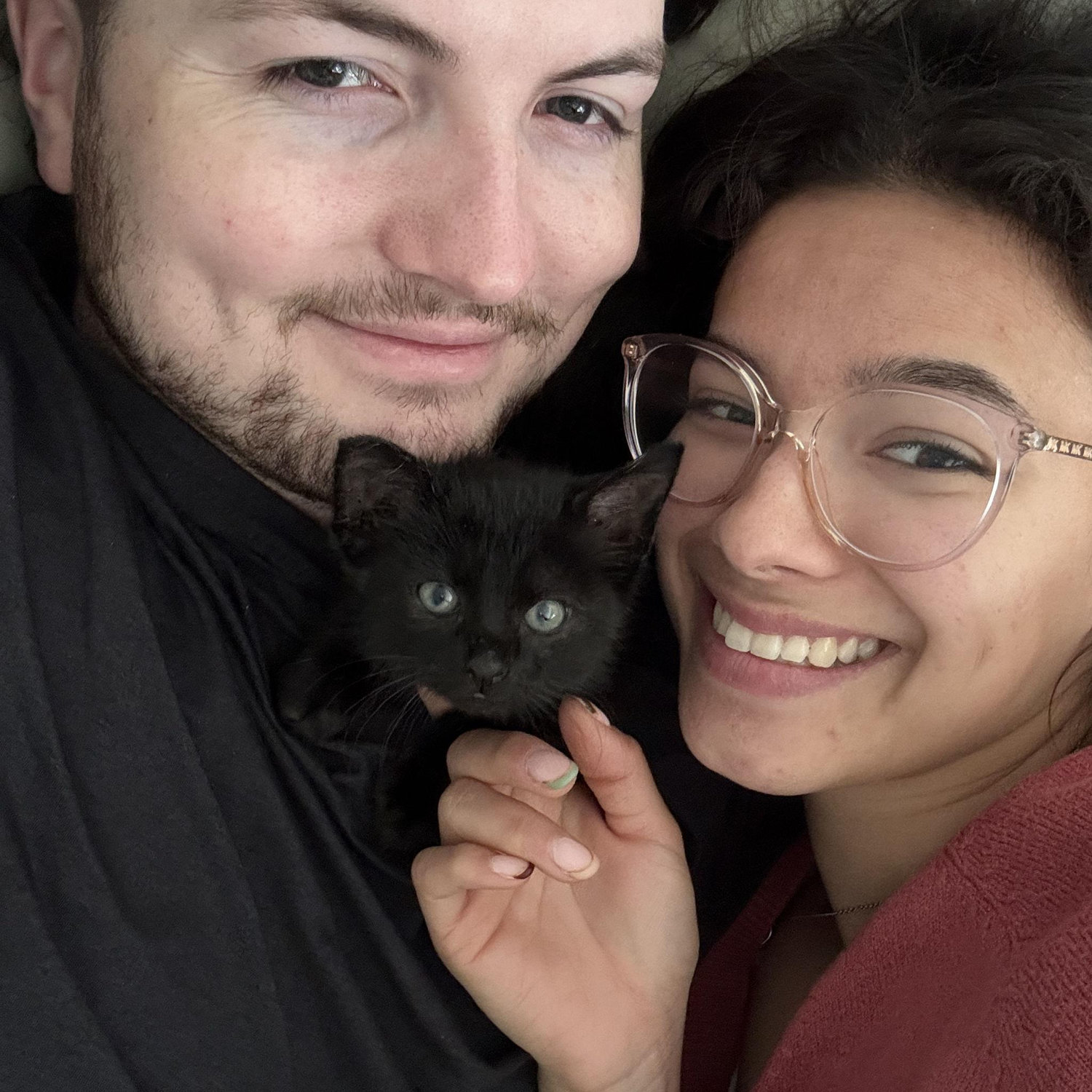 Us and our kitty Toothless in TX 10/13/2025