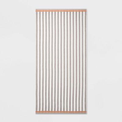 Stripe Beach Towel XL Gray - Sun Squad™