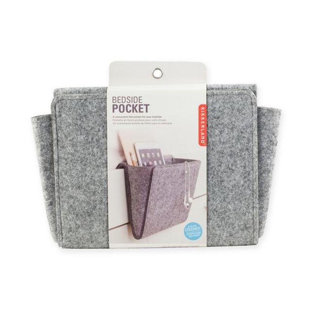 Kikkerland® Bedside Felt Storage Pocket in Grey