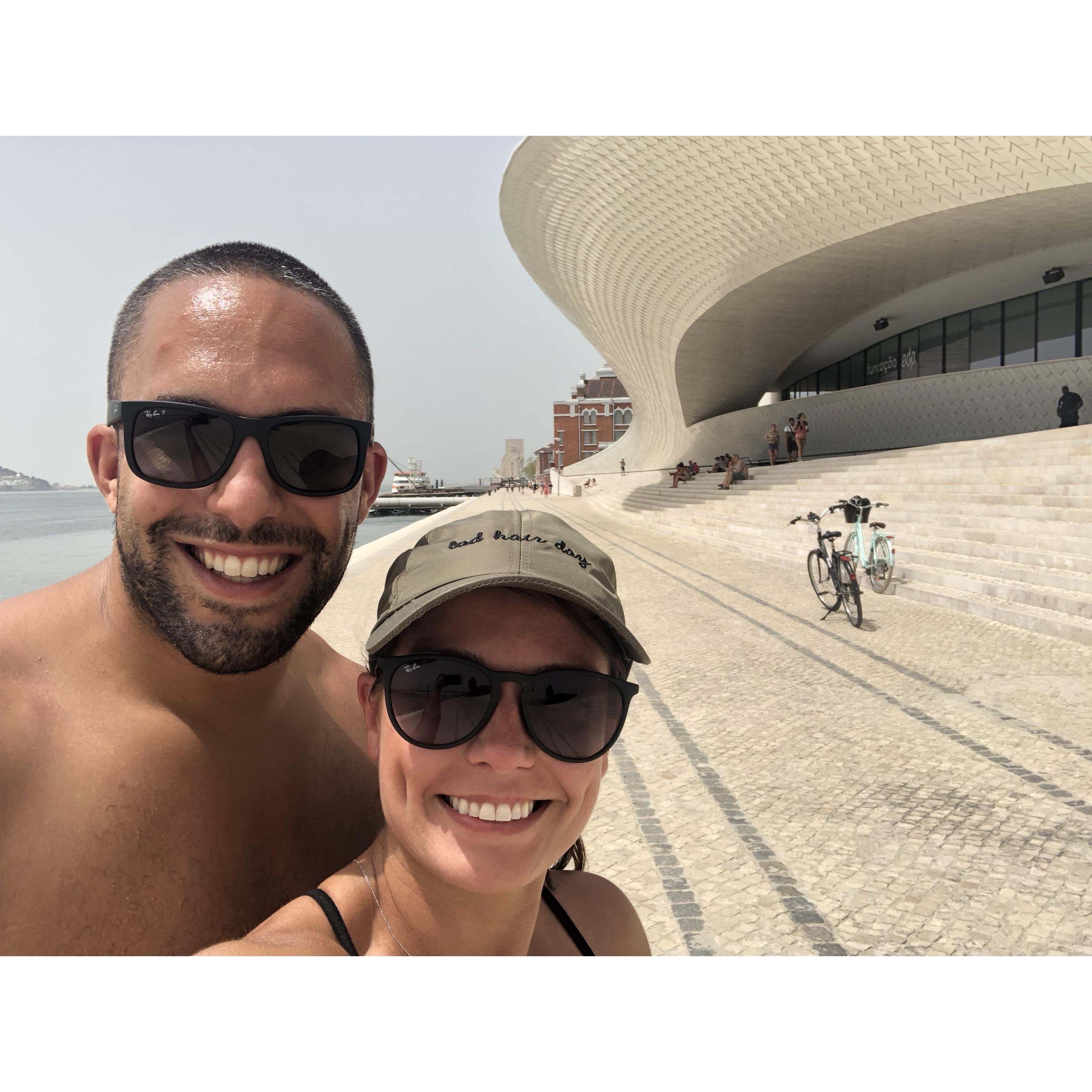 Bike riding in Lisbon