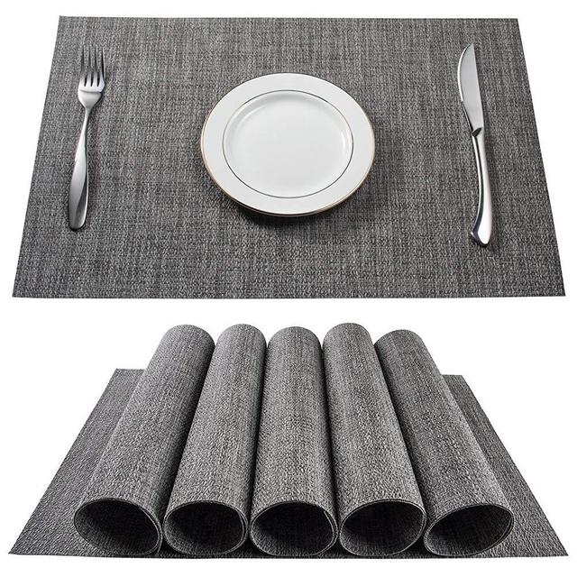 Silicone Heat Resistant Placemats  6pc Silicone Placemat, 15.7 x 11.