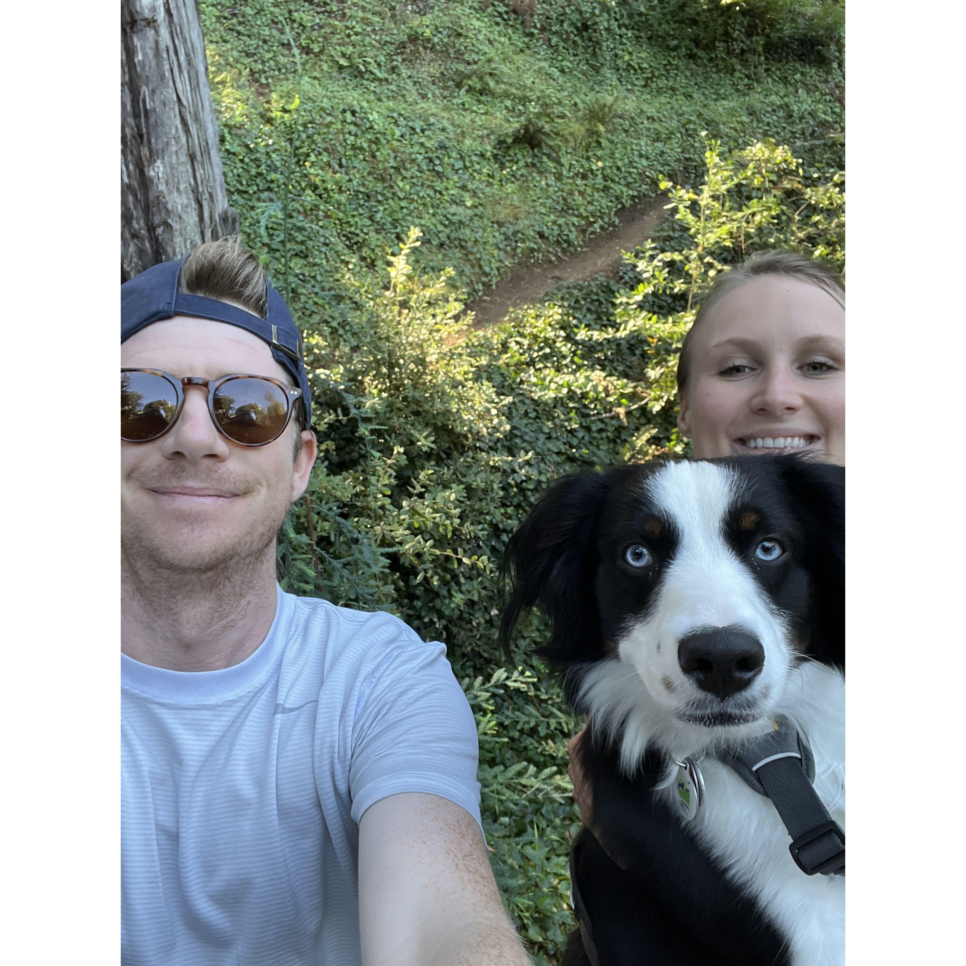 Topaz's first big hike. Big fan.