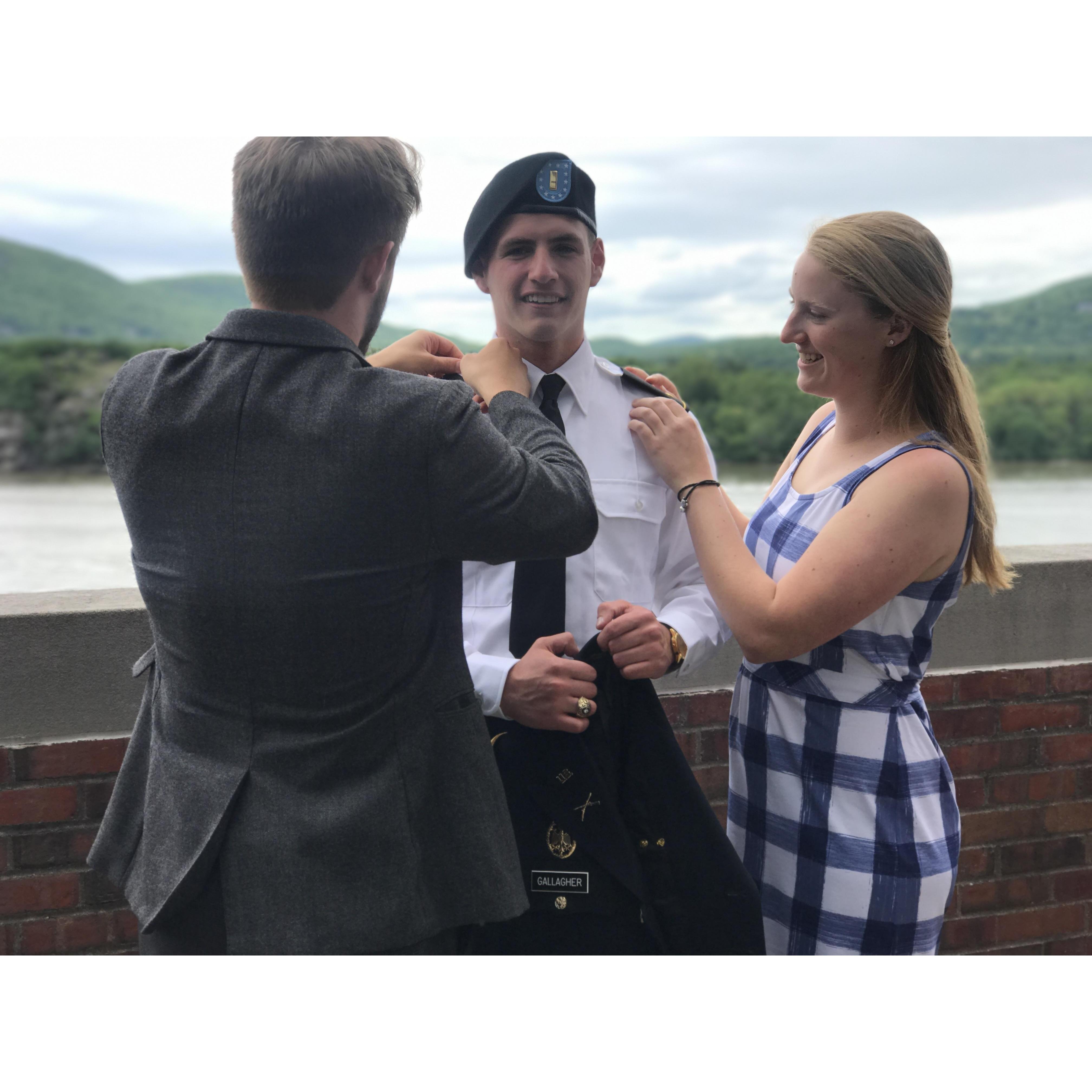Ted commissioning as a Second Lieutenant