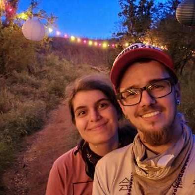 There were cute lights hung up on a little trail near our tent!