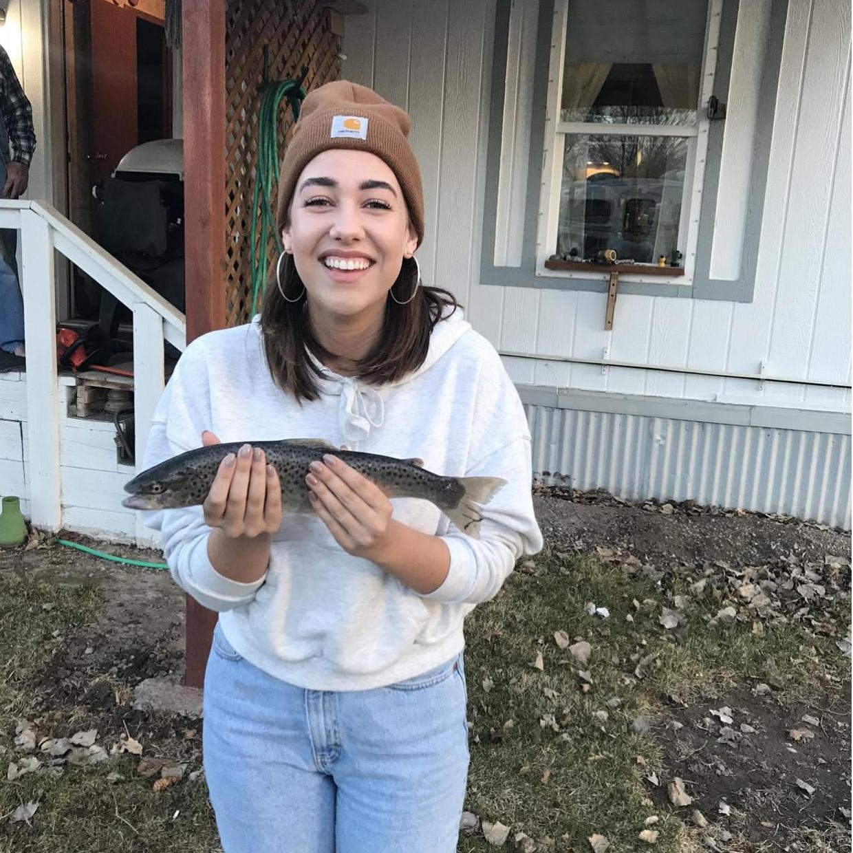 04/17/18 - Garrett helped Hailey catch her first fish - and yes, she had to wait till it was dead to hold it for a picture