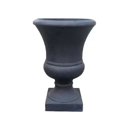 allen + roth 15.25-in W x 26-in H Black Fiberglass Planter