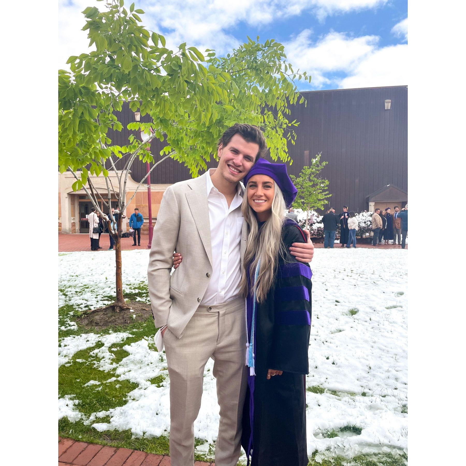 Jess' (and Eli's honorary) law school graduation, May 2022