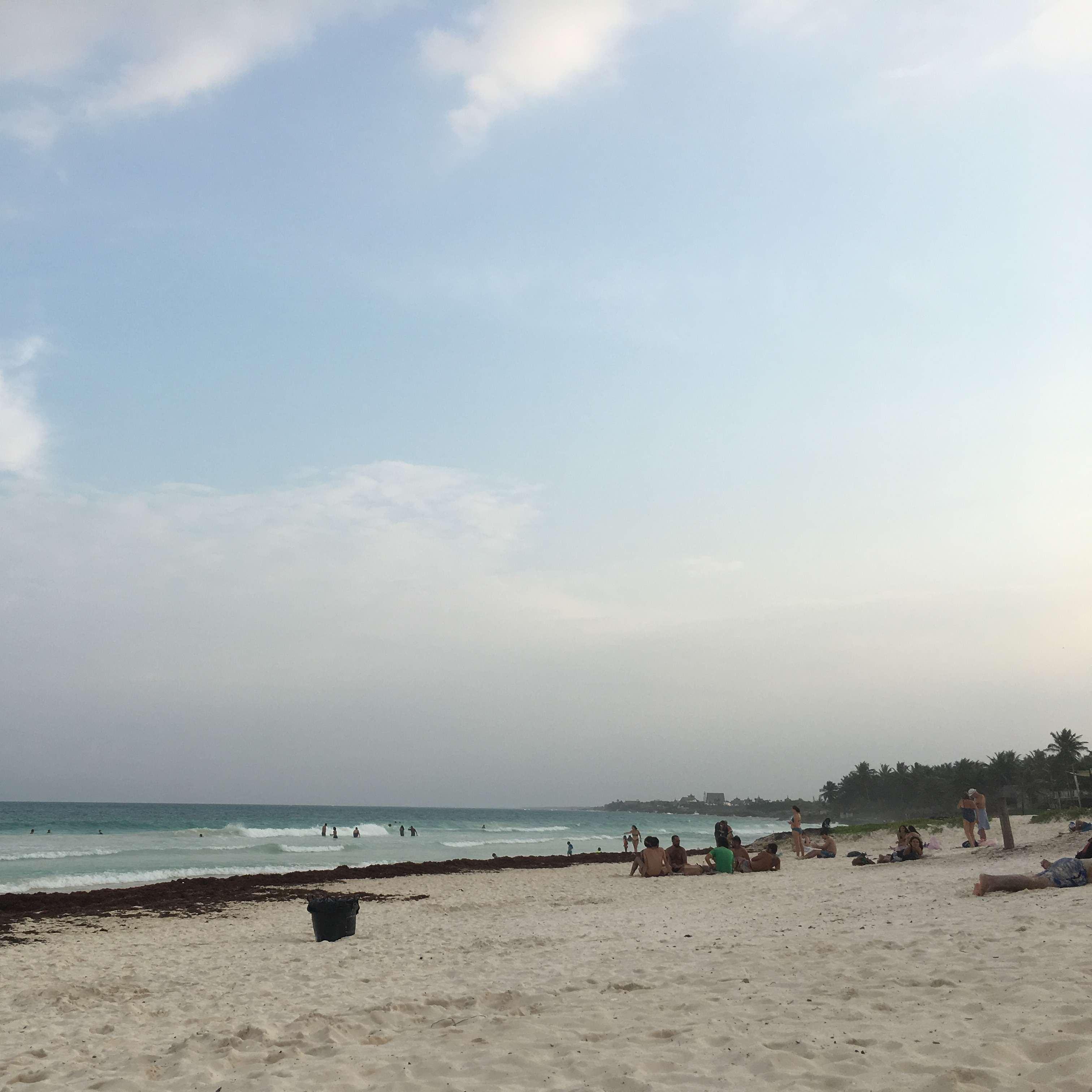 At the beach! Playa Las Palmas in Tulum.