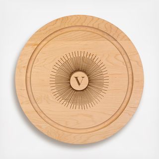 Round Sunburst Monogram Maple Cutting Board