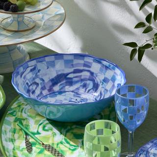 Check Melamine Serving Bowl